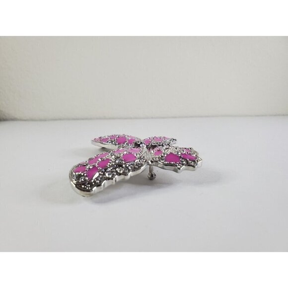 Women's‎ Belt Buckle Butterfly Pewter Pink w/Rhinestones Cowgirl Western READ - Picture 5 of 10